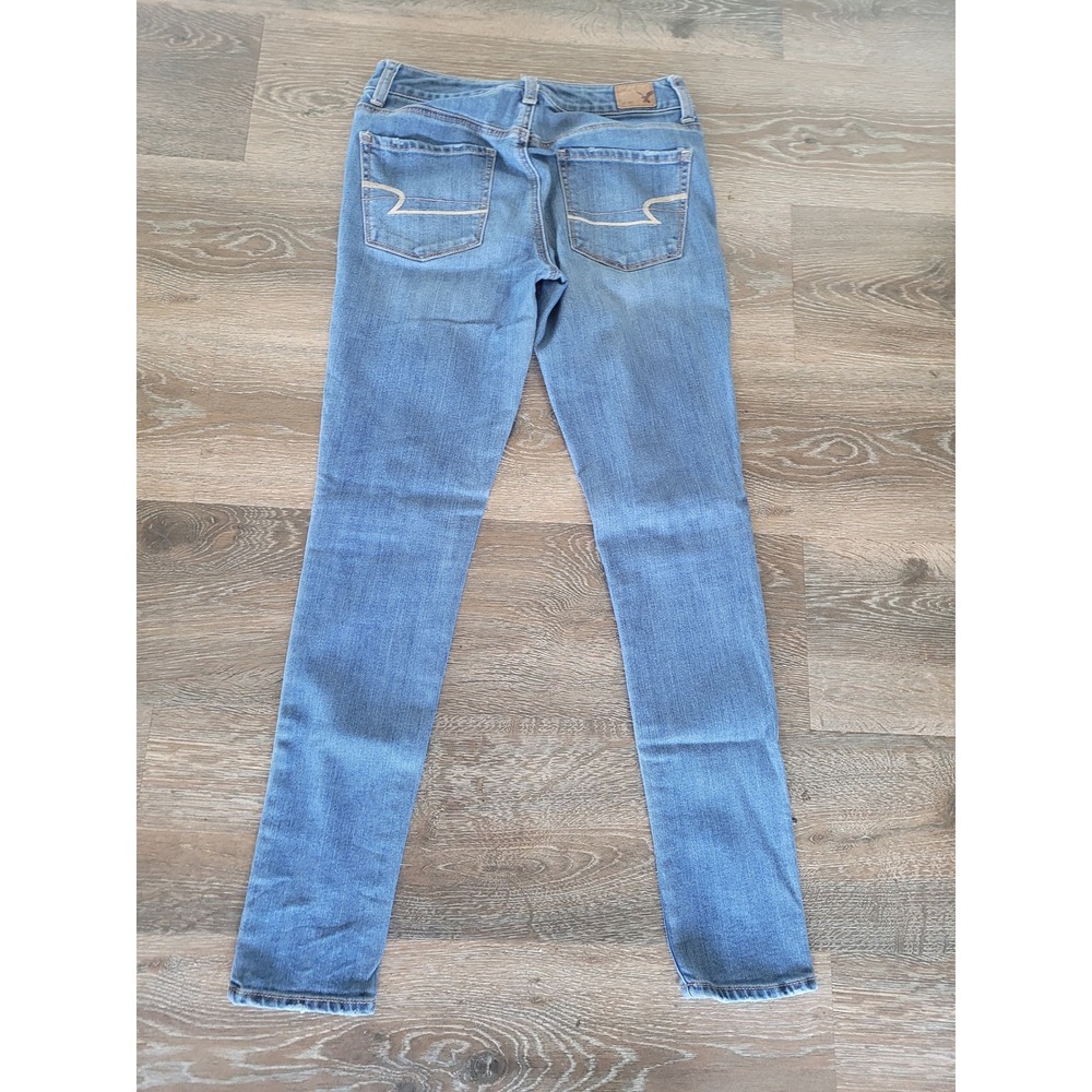 American Eagle Women's Jeggings Denim Jeans Stretch Blue‎ Size 2 #20 - Picture 3 of 6